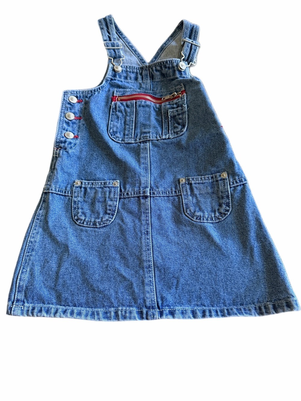 TCP vintage Jeans Girls Denim Overall Dress Size 5/6 Blue Adjustable Strap